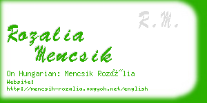 rozalia mencsik business card